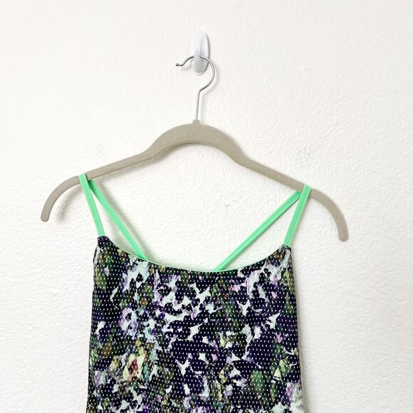[Lululemon] Dancing Warrior Floral Sport Pistachio Workout Tank Built In Bra 4 - Picture 8 of 10
